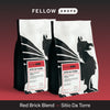 Two Square Mile Coffee Sets from Fellow on a red and black background.