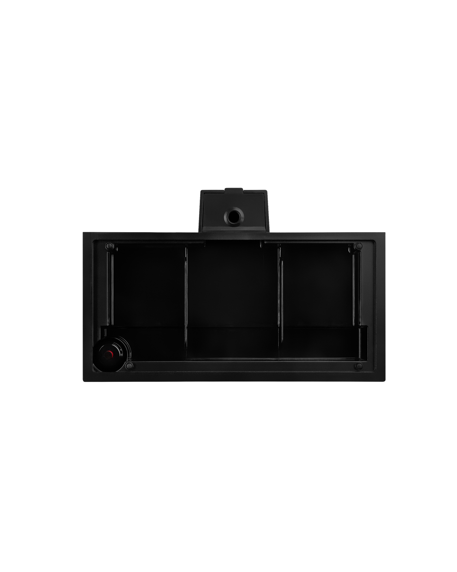 Fellow Espresso Series 1 Tray Float Assembly: rectangular black, 3 sections, circular knob.