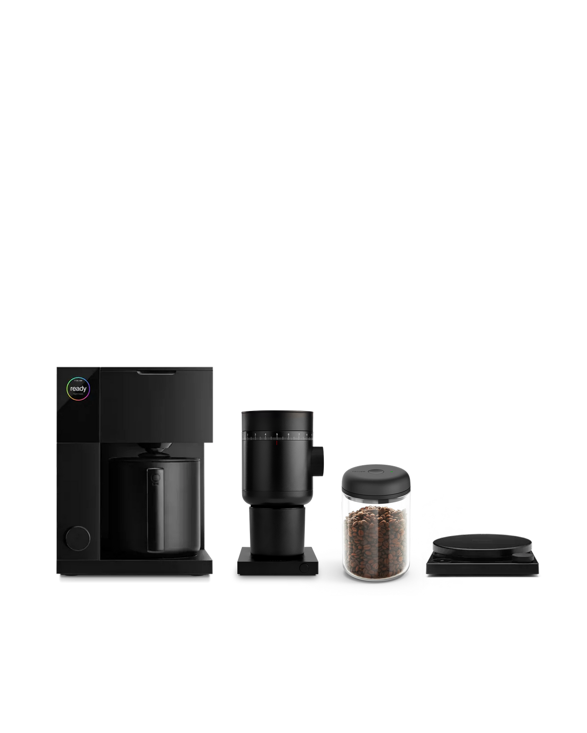 The Big Aiden Bundle by Fellow: coffee maker, grinder, jar & scale—brew your best cup today!.
