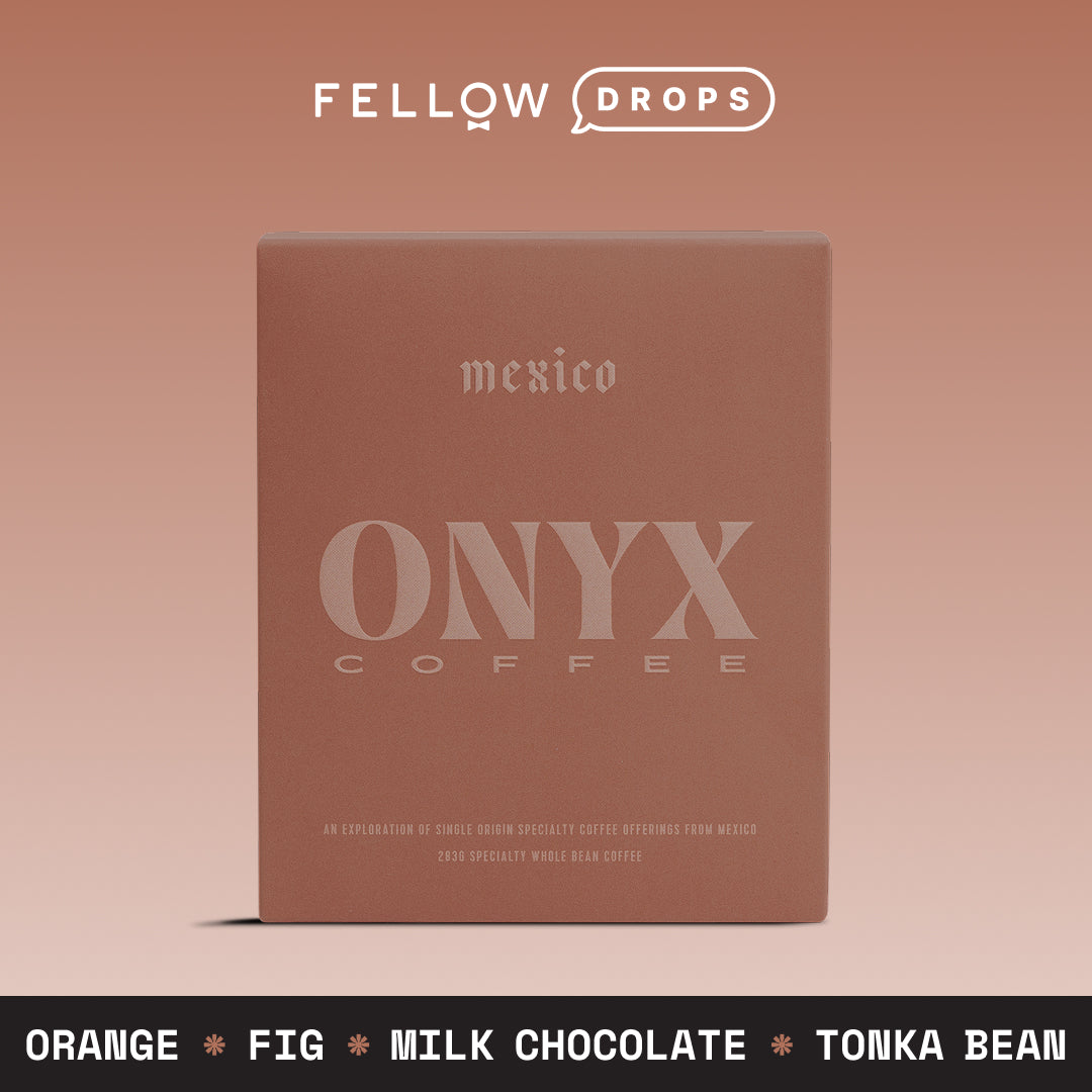 Box of Mexico Mazateca Mujeres by Onyx Coffee Lab with notes of orange, fig, chocolate, and tonka.