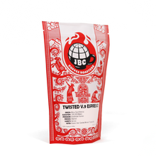 Red and white JBC Coffee Connect Twisted V.9 Espresso with chocolate and caramel notes.