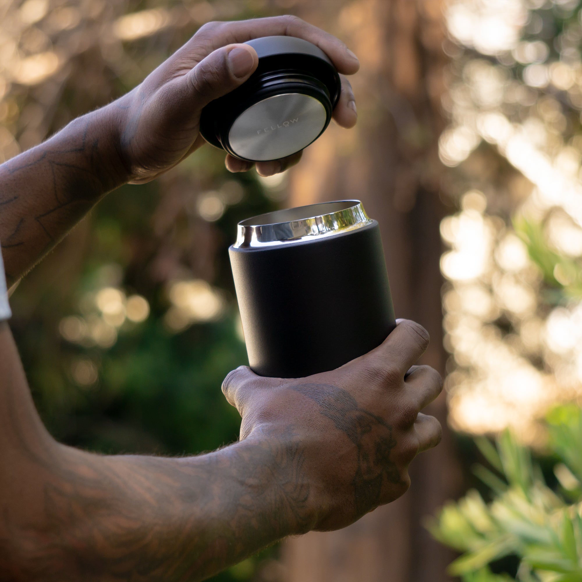 Black mug lifestyle image