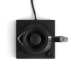 Top view of a black electric kettle with sleek design, perfect for any home barista setup.