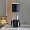 Stagg [X] dripper on Stagg double wall carafe with brewed coffee