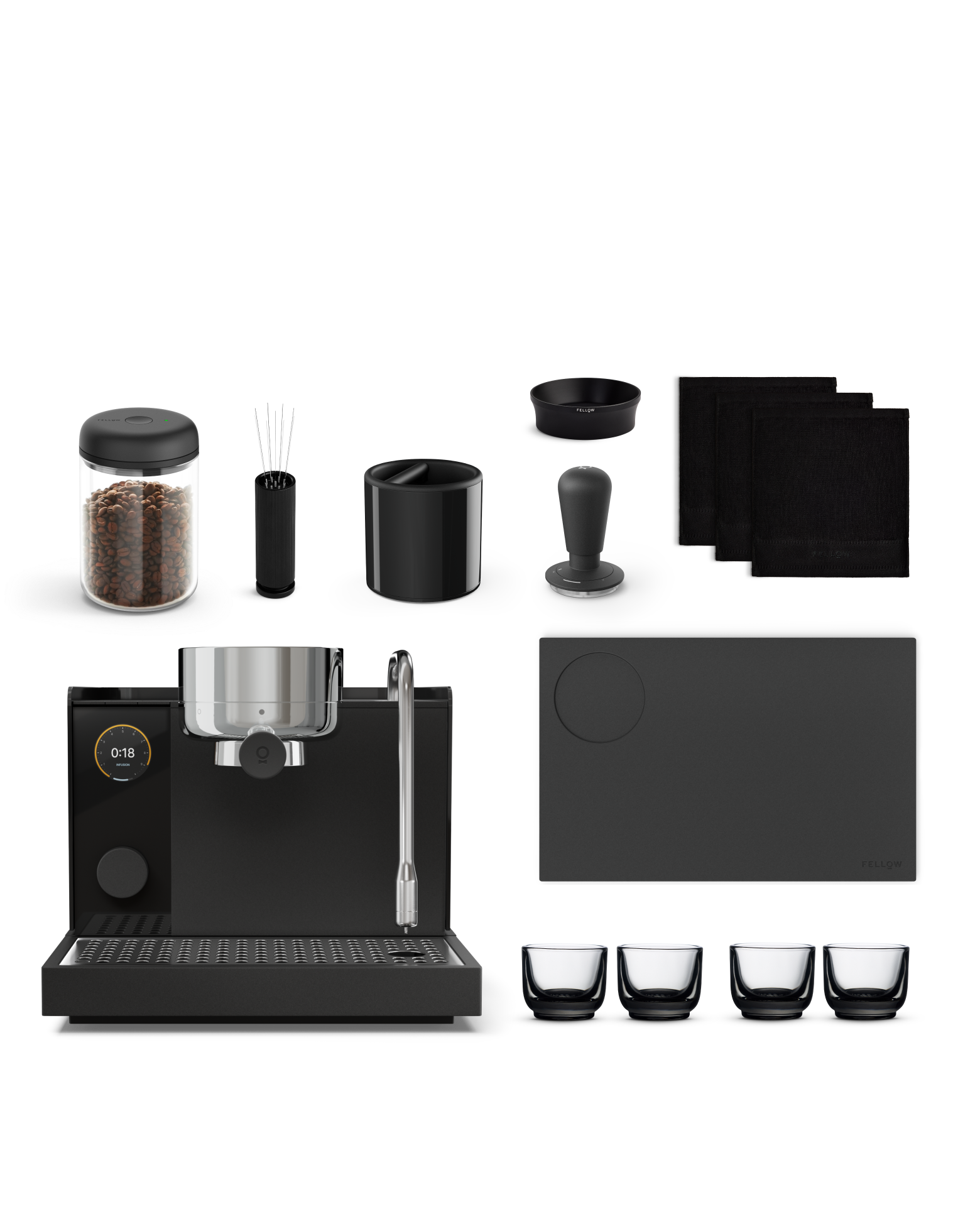 Fellow Series 1 + Accessories Bundle for organized espresso workflow.