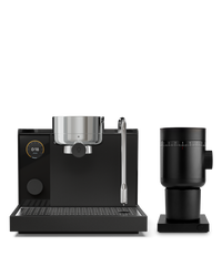 Fellow Series 1 + Grinder Kit: sleek black espresso machine & grinder on a white background.