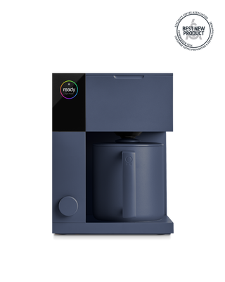Fellow Aiden Precision Coffee Maker in Storm Blue with carafe, Brew Profile control, Best New badge.