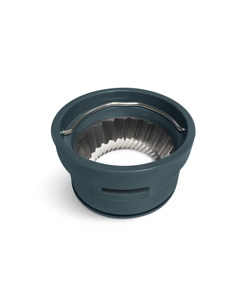 Fellow Opus C6-40 Burly Burrs Outer Burr, dark gray with open handle, on white background.