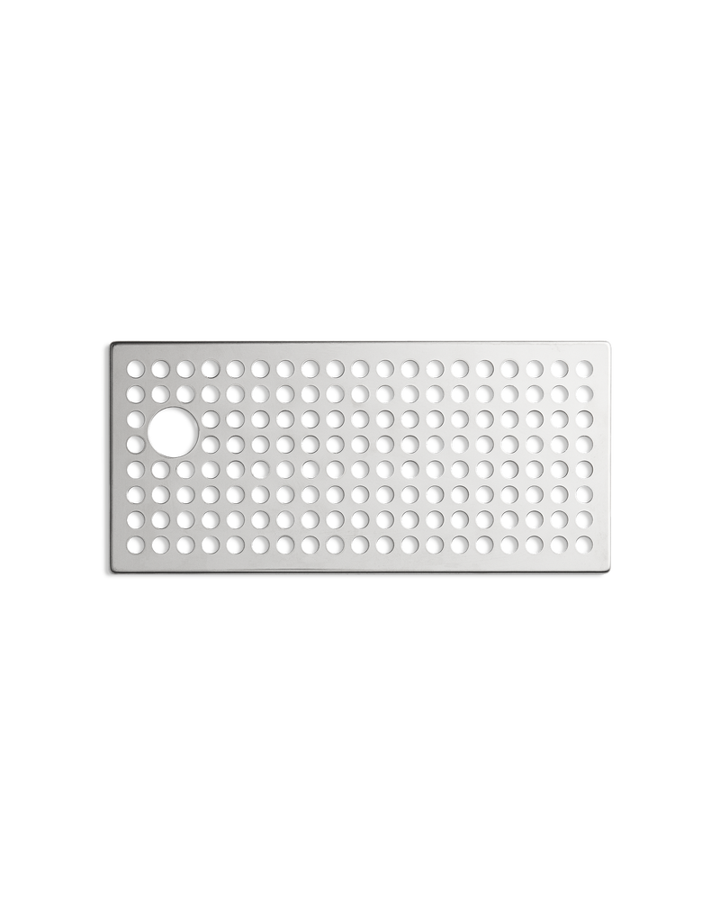 Fellow Series 1 Drip Tray Cover: rectangular metal with evenly spaced holes and one large hole.