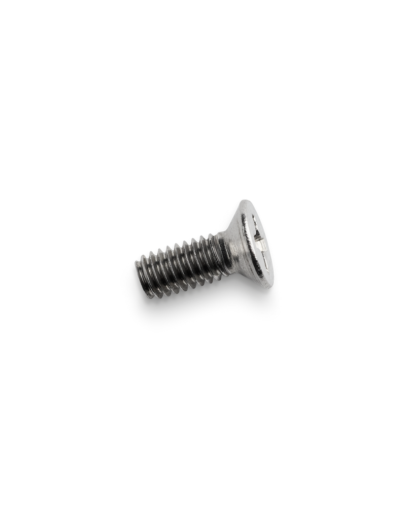 Fellow Shower Screen Screw: single silver, flat slotted head, on white background.