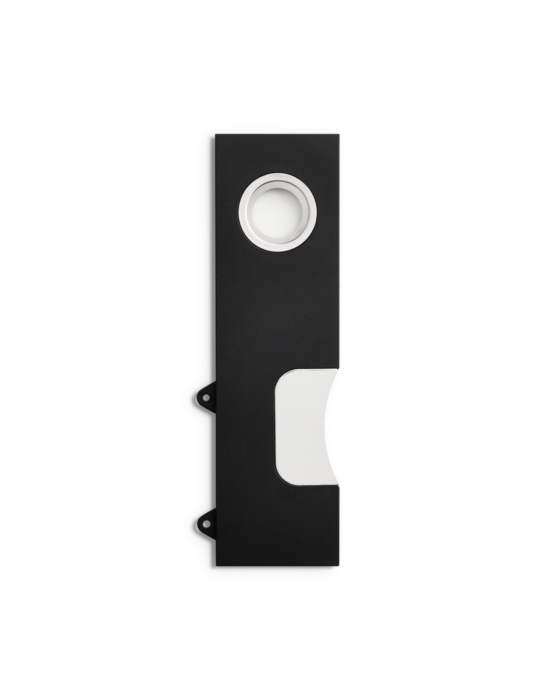 Fellow Steam Wand Trim, black and white with circular top hole, shown on a white background.