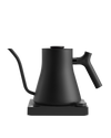 Fellow Stagg EKG Electric Kettle: matte black, variable temp control, ideal for coffee lovers.