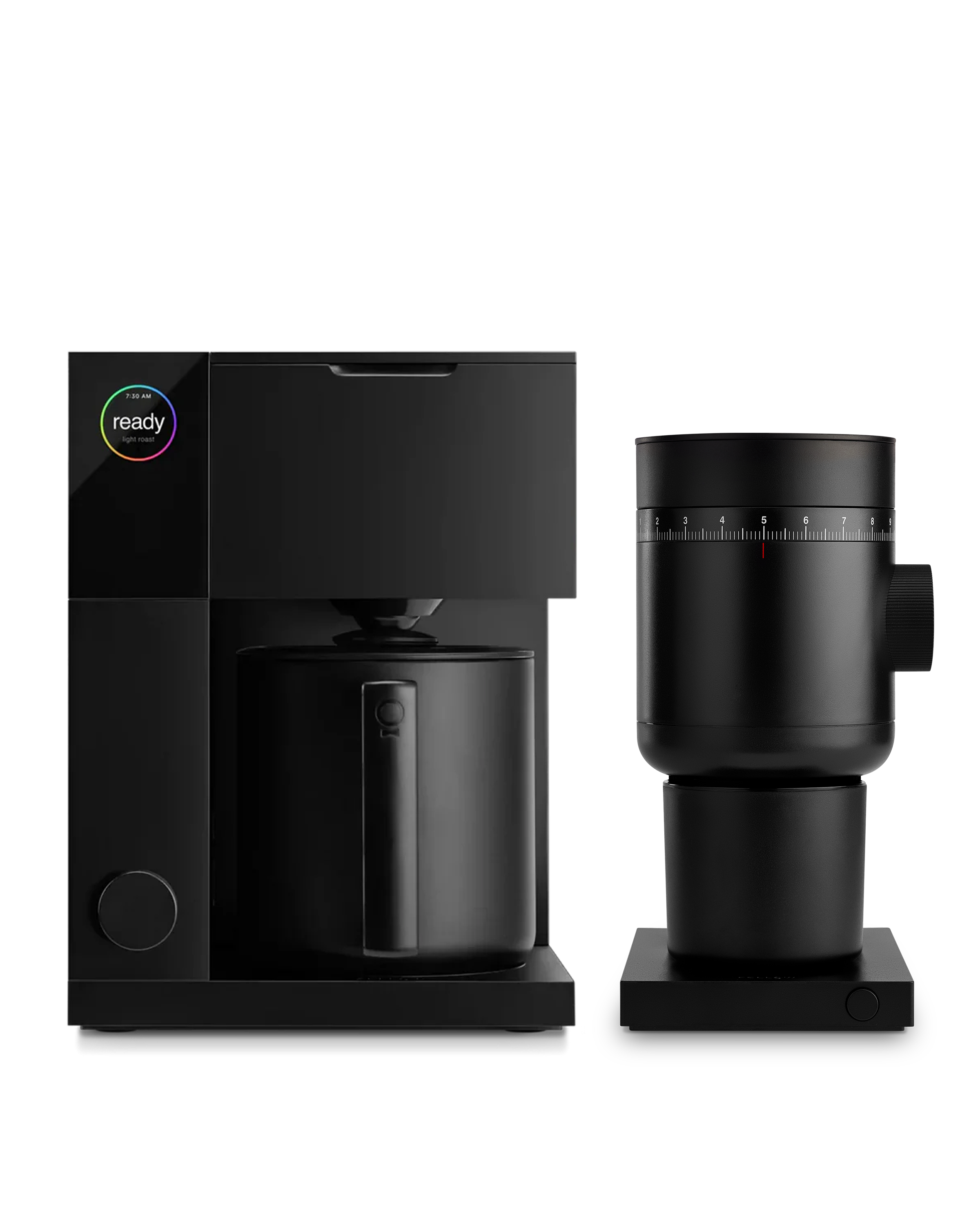 Fellow's Aiden + Grinder Kit ensures consistent brews with freshly ground coffee every time.
