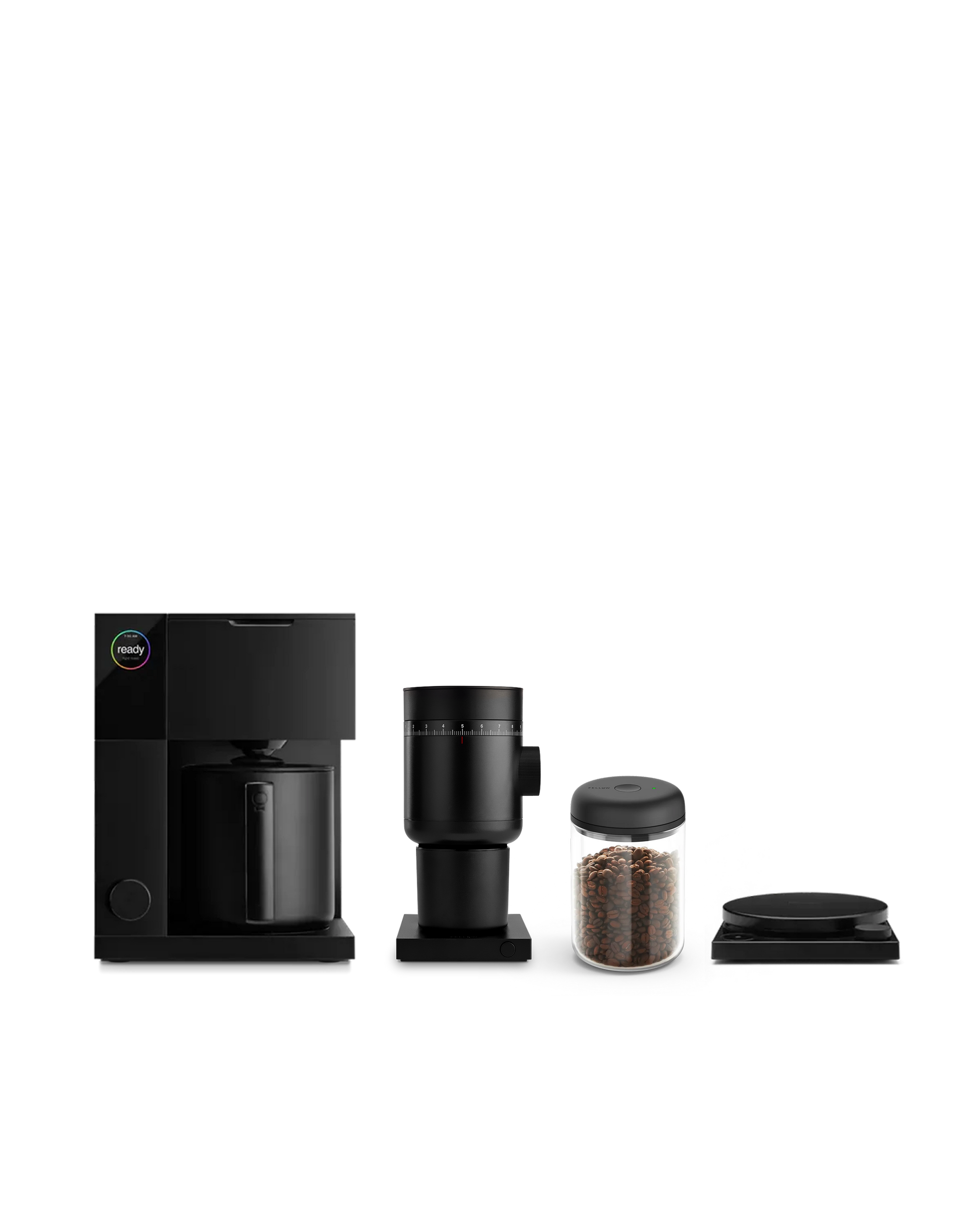 The Big Aiden Bundle by Fellow: coffee maker, grinder, jar & scale—brew your best cup today!.
