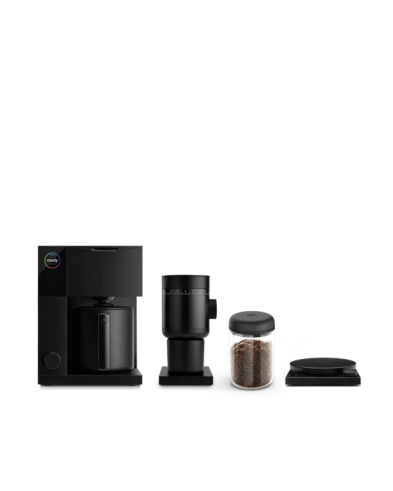 The Big Aiden Bundle by Fellow: coffee maker, grinder, jar & scale—brew your best cup today!.