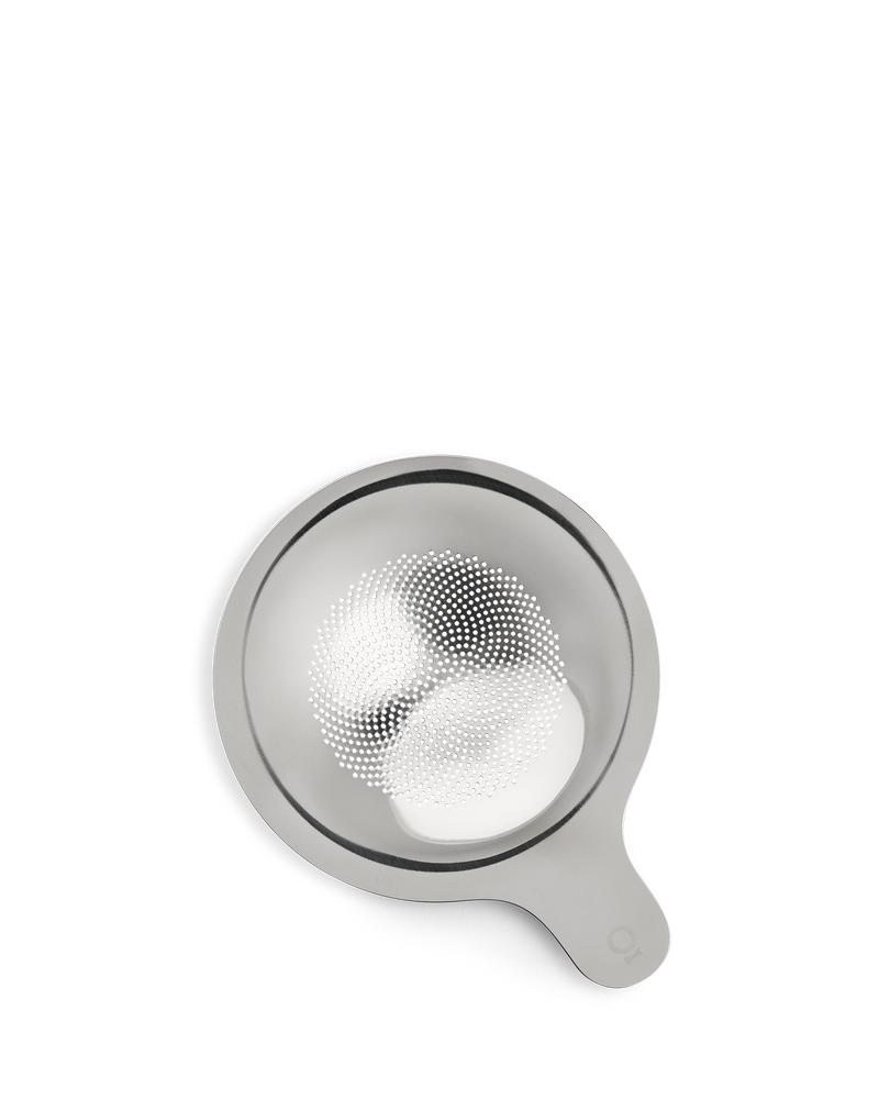Fellow Matcha Set Sifter, top view with handle on a white background.